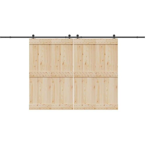  Komplet opreme za drsna vrata 427 cm jeklo črne barve Slike