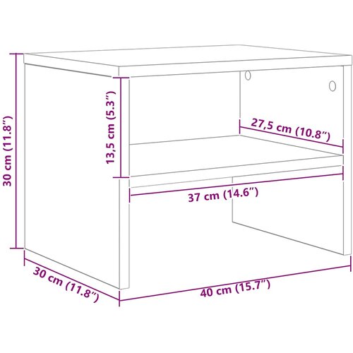  Noćni ormar Staro drvo 40 x 40 x 30 cm Konstruirano drvo Slike
