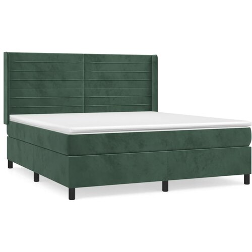 Maison Chic Box spring postelja - Vzmetna postelja z vzmetnico temno zelena 180x200 cm žamet SL3628, (21902416) Cene