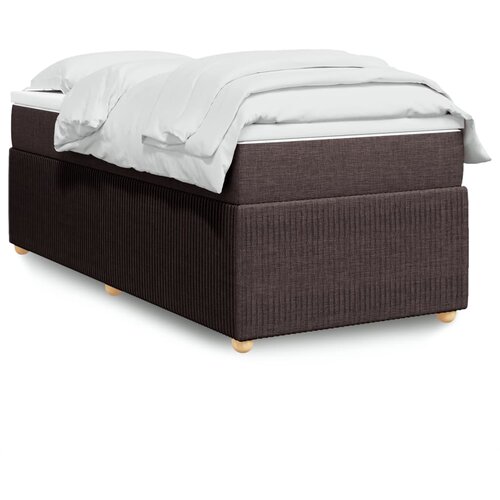 vidaXL Box spring postelja z vzmetnico temno rjava 90x200 cm blago Cene