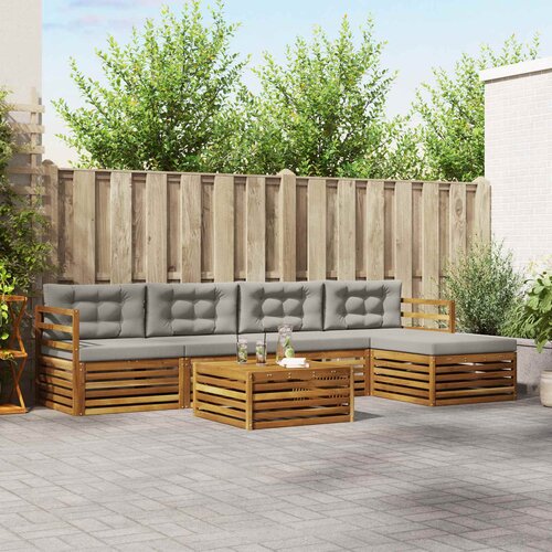  Set vanjskih sofa 6 kom. Prirodna i svijetlo siva Cijene