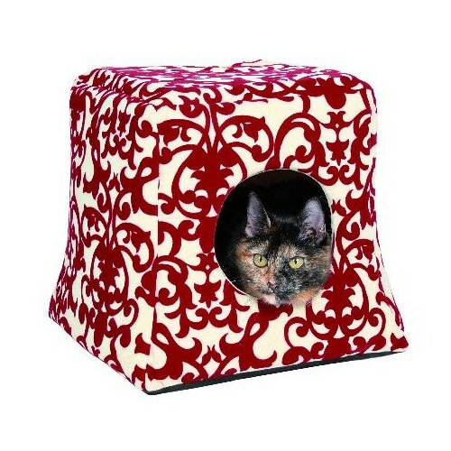 Trixie kućica za mačke 35 cm crveno-krem Slike