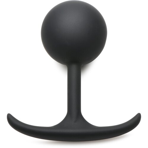 Heavy Hitters Comfort Plugs Premium Silicone 4.7" Weighted Round Plug Extra Large Black Cene