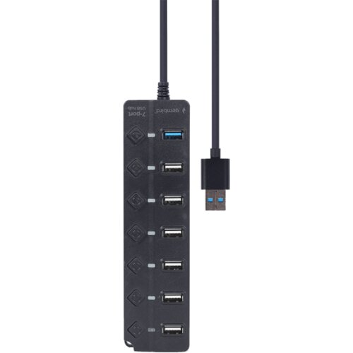  USB HUB 7-portni (1 x USB 3.1 + 6 x USB 2.0) sa prekidačima, crni UHB-U3P1U2P6P-01 Cijene