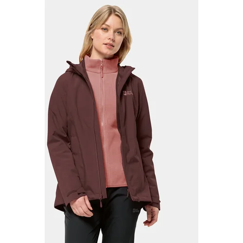 Jack Wolfskin Pohodna jakna Moonrise 3In1 Jkt 1115621 Bordo rdeča Regular Fit