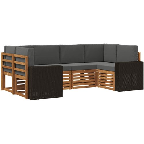  Sekcijska garnitura 6 pcs Prirodna i antracit Poliester Cene