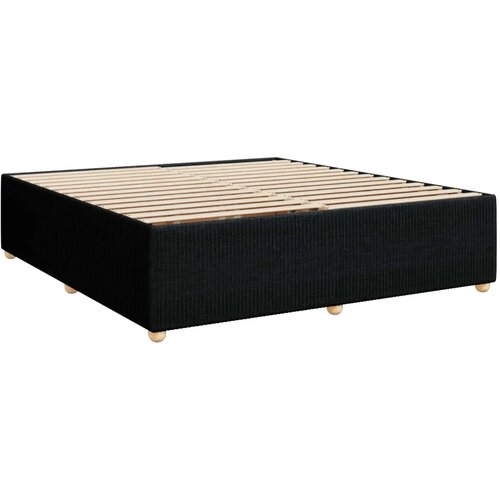 LED okvir za krevet s madracem Crna 180 x 200 cm Tkanina - Crna 180 x 200 cm Dizajn s rombovima Slike