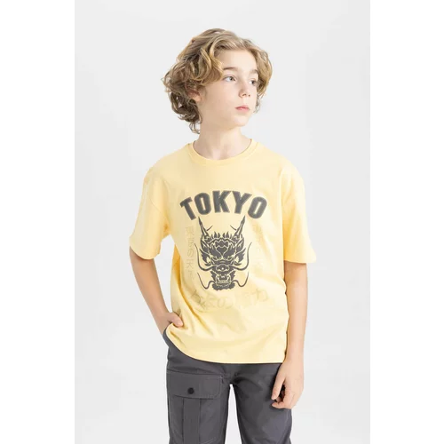 Defacto Boy Oversize Fit Crew Neck Printed Short Sleeve T-Shirt