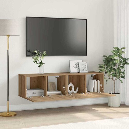  Set TV komoda 2 pcs Smeđa 60 x 30 x 30 cm Konstruirano drvo Cijene