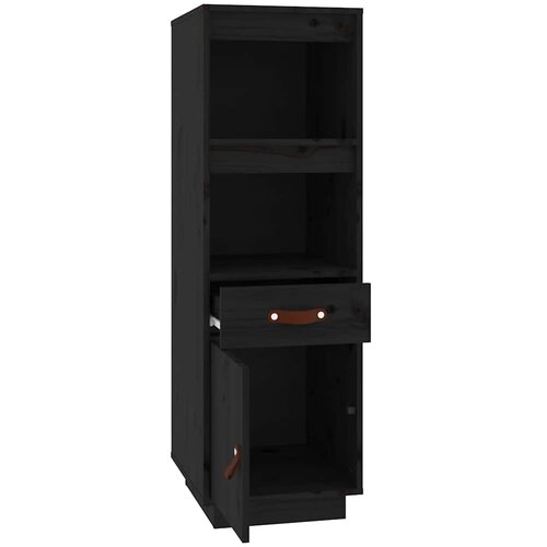  Visoka komoda crni 34 x 40 x 108,5 cm od masivne borovine Slike