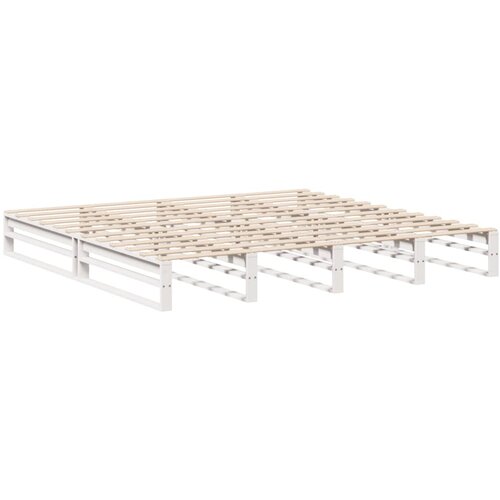 vidaXL Posteljni okvir bel 200x200 cm trdna borovina, (21292138) Cene