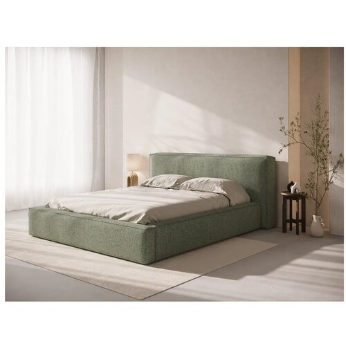 Micadoni Zeleni tapecirani bračni krevet s prostorom za odlaganje s podnicom 160x200 cm Simon Olivia &amp;ndash; Slike