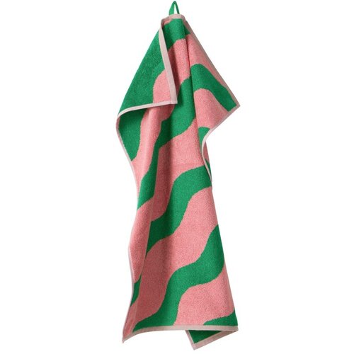 Jotex Zelena/rožnata bombažna brisača 50x70 cm Waves &amp;ndash; Slike