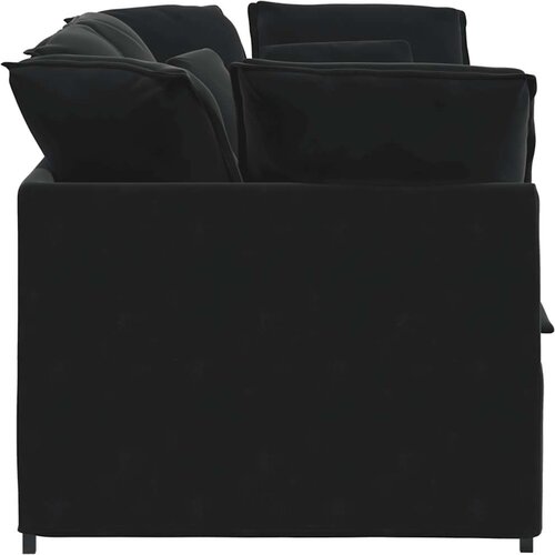  Modularna sofa s jastucima, crna, bar&amp;scaron;unasta Slike