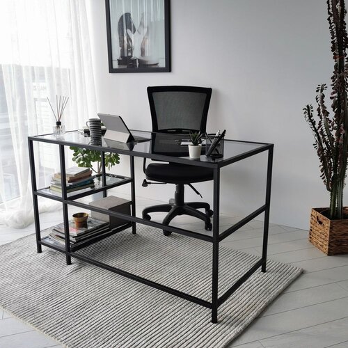 Woody Fashion Radni sto, 130x75x60 cm, Crno-Sivi Cene