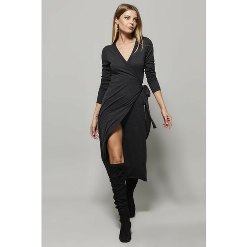 Cool & Sexy Women's Anthracite Double Breasted Dress Cene