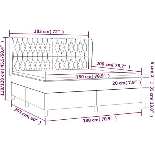 vidaXL Box spring postelja z vzmetnico taupe 180x200 cm blago, (20999189) Cene