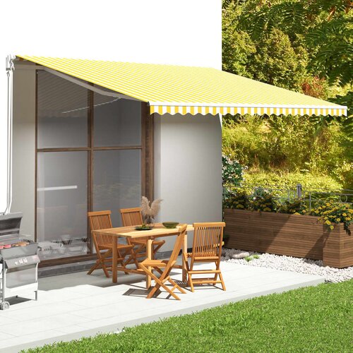 vidaXL Nadomestno blago za tendo rumeno in belo 5x3,5 m Cene