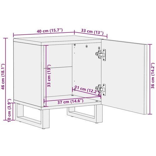  Noćni ormar 2 pcs Smeđa 40 x 33 5 x 46 cm Čvrsto drvo manga Slike