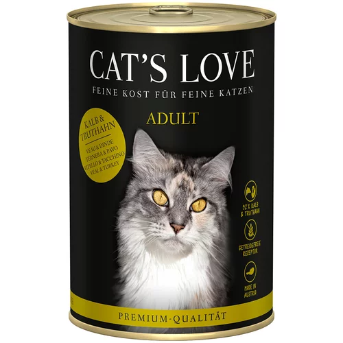 Cat's Love 6 x 400 g - Teletina in puran