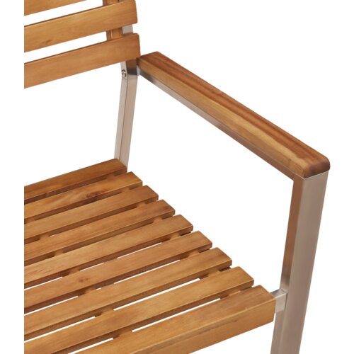 vidaXL 3-delni jedilni set za vrt iz trdnega akacijevega lesa, zunanja jedilna miza 90x90x74.5 cm iz trdnega akacijevega lesa, zložljivi vrtni stoli 2 kosa iz trdnega akacijevega lesa in jekla Cene