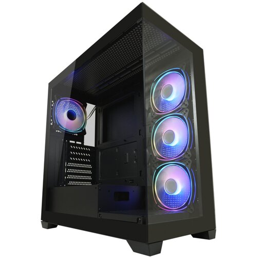 LC-Power LC-715B-ON "seamless_x" midi-atx case, black, 4x120mm argb kuciste Cene