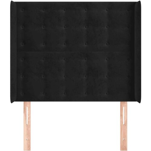  Uzglavlje s u&amp;scaron;ima crno 93x16x118/128 cm bar&amp;scaron;unasto Slike