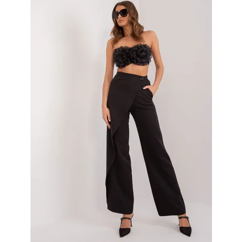 Fashion Hunters Black wide fabric trousers