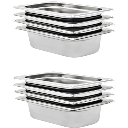 vidaXL Posude Gastronorm 8 kom GN 1/4 65 mm od nehrđajućeg čelika Cene