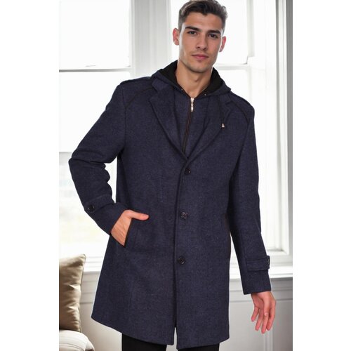 Dewberry PLT8401 MEN&amp;#039;S COAT-PATTERNED NAVY BLUE 2 Slike