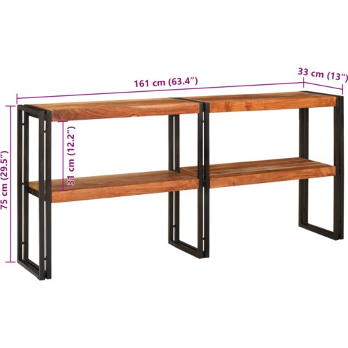  Konzolni stol 160x33x75 cm Čvrsto grubo bagremovo drvo Slike