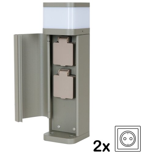 Brilagi Spolja&amp;scaron;nja lampa sa 2 SCHUKO utičnice PILLAR 1xG9/11W/230V IP44 siva Slike