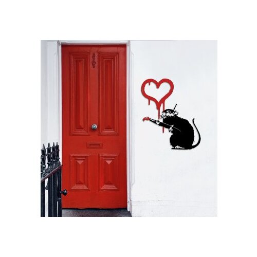 Wallxpert Zidna dekoracija Banksy Metal 08, 60x70 cm, 1,5 mm, Bijela Slike