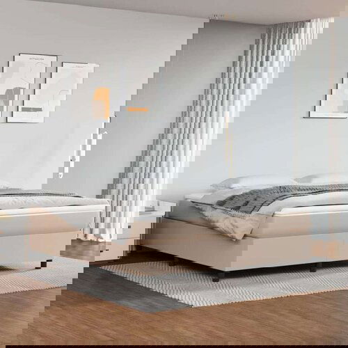  Kreveta s oprugama boja cappuccina 180x200cm umjetna koža Cene