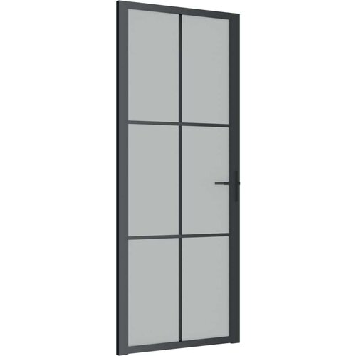  Unutarnja vrata 83 x 201 5 cm crna od mat stakla i aluminija Slike