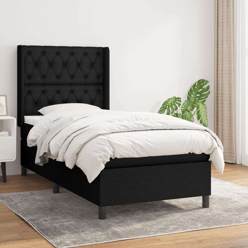 Box spring krevet s madracem crni 80 x 200 cm od tkanine Cijene