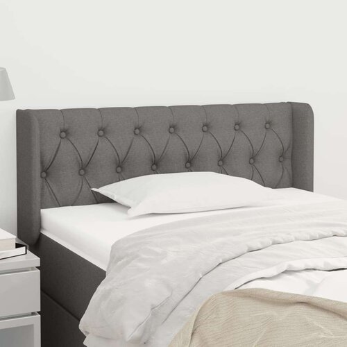  Vzglavje z u&amp;scaron;esi temno sivo 103x16x78/88 cm blago, (20739055) Slike