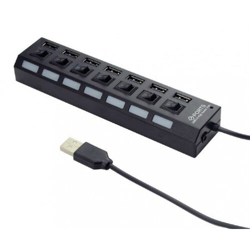 Gembird USB HUB aktivni sa prekidačima UHB-U2P7-03, 7 port, LED indikator, black, + strujni adapter Cijene