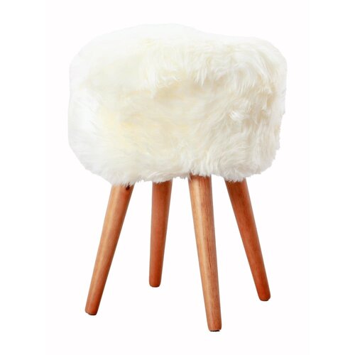 Native Natural stolica Stolica sa sjedalom od bijelog ovčjeg krzna, ⌀ 30 cm Slike