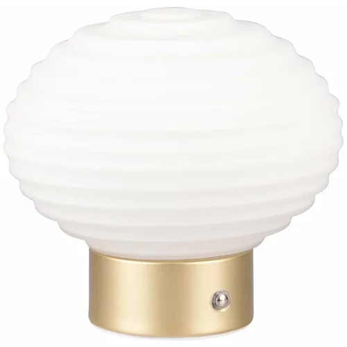 Tri O Bijela/u zlatnoj boji LED stolna lampa s mogućnosti zatamnjivanja sa staklenim sjenilom (visina 14,5 cm) Earl –