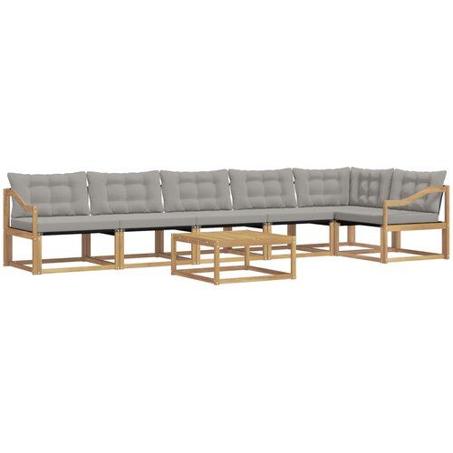  Set vanjskih sofa 7 kom. Bijela i svjetlosiva Slike