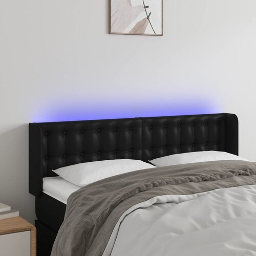  LED uzglavlje crno 147x16x78/88 cm od umjetne kože Cene