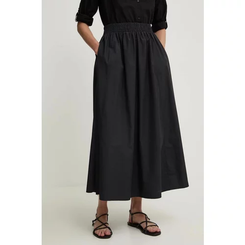 Answear Lab Pamučna suknja boja: crna, maxi, širi se prema dolje