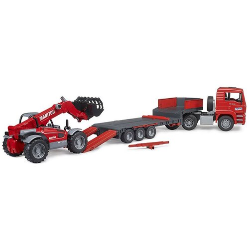 Bruder kamion MAN TGA sa niskom prikolicom i Manitou telehendlerom 027742 Slike