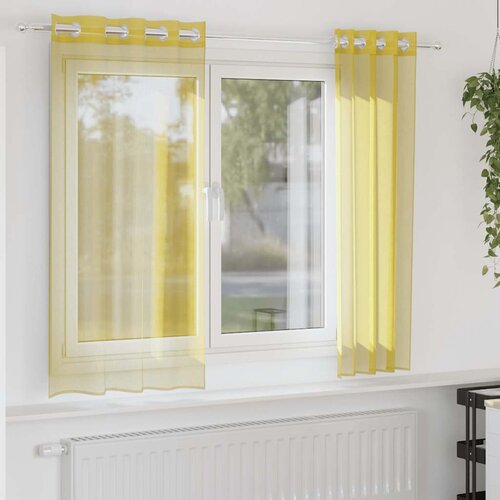 vidaXL Voile zavjese s ušicama 2 kom žute Cijene