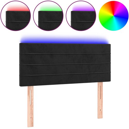 Maison Chic led posteljno vzglavje - vzglavna omarica - nočna omarica črno 90x5x78/88 cm žamet, (21707649) Slike