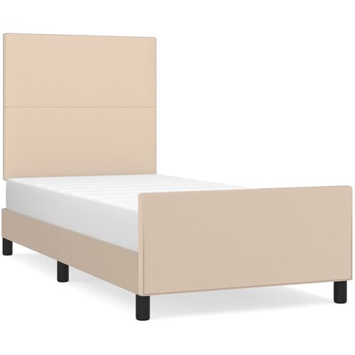  Okvir za krevet s uzglavljem cappuccino 90x190 cm umjetna koža Slike
