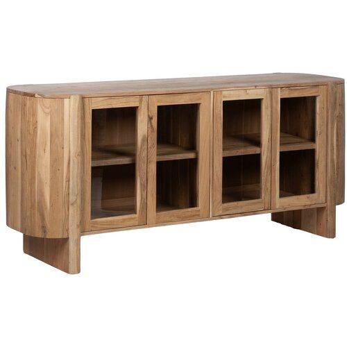 Ixia Vitrina iz masivne akacije v naravni barvi 180x80x40 cm Creel – Cene