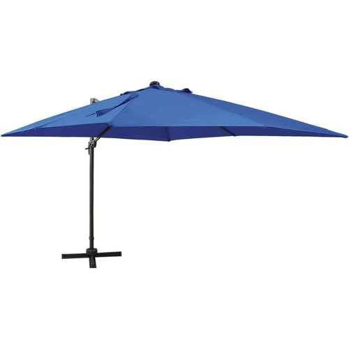  Konzolni suncobran sa stupom i LED svjetlima 300 cm azurnoplavi Slike