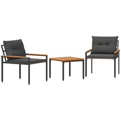 vidaXL Zunanji pohi&scaron;tveni set 3 pcs Temno siva poli ratan, (5000293866) Cene